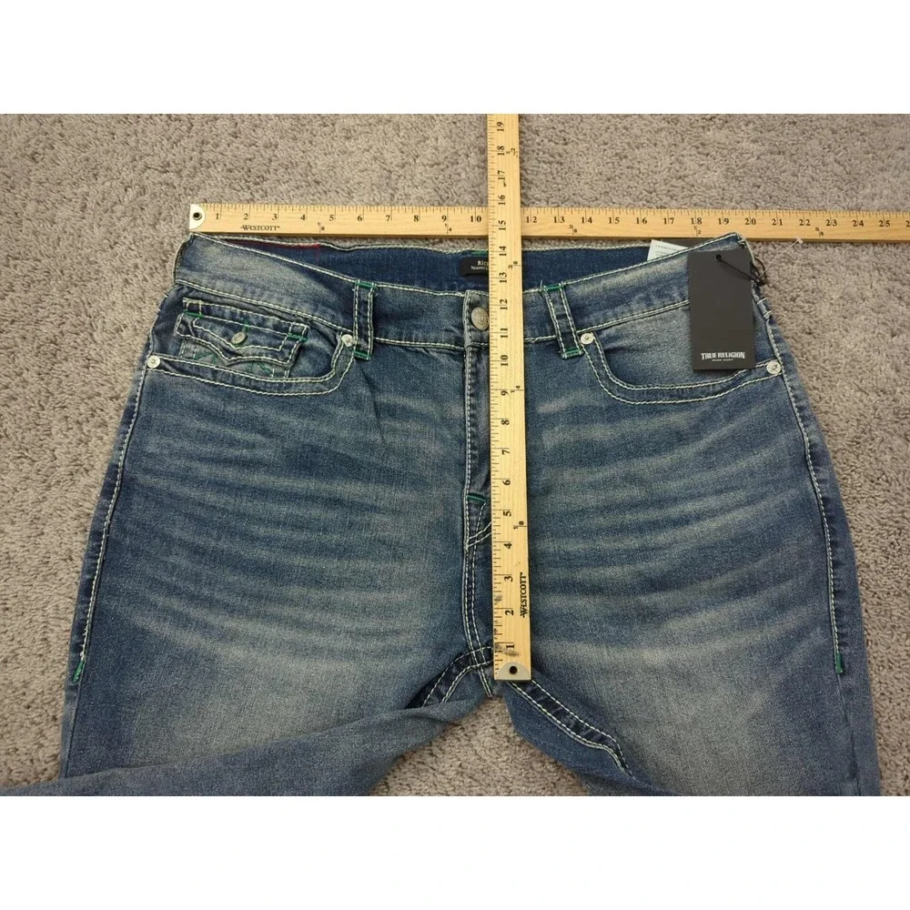 True Religion Jeans Mens 38x32 Denim High Rise Ricky Relaxed Medium Muggy‎ Wash